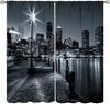 City Skyline Curtains Midnight Cityscape Purple Urban Starry Sky Printed Bedroom Living Room Window Drapes Curtain With Light Blocking Polyester