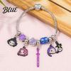 Zinc Alloy Bracelet 2Pcs Girl Cartoon Anime Charm Snake Fade