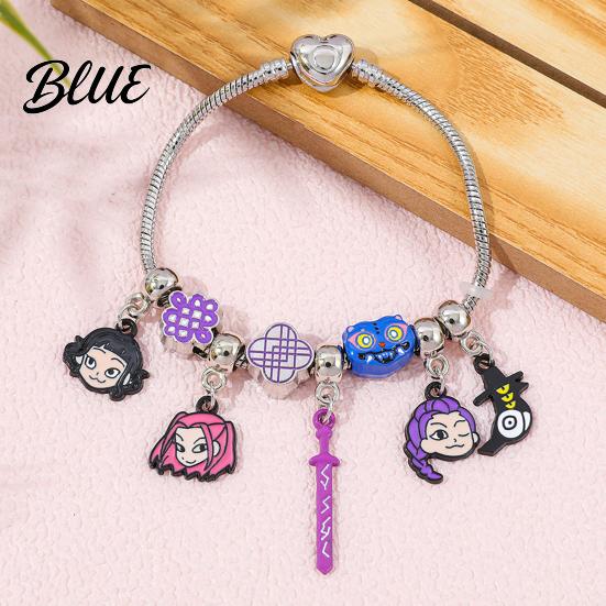 Zinc Alloy Bracelet 2Pcs Girl Cartoon Anime Charm Snake Fade