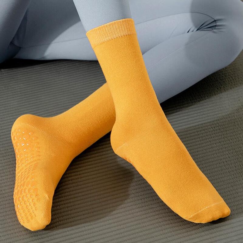 WEZHO Women s Non-Slip Yoga & Fitness Crew Socks