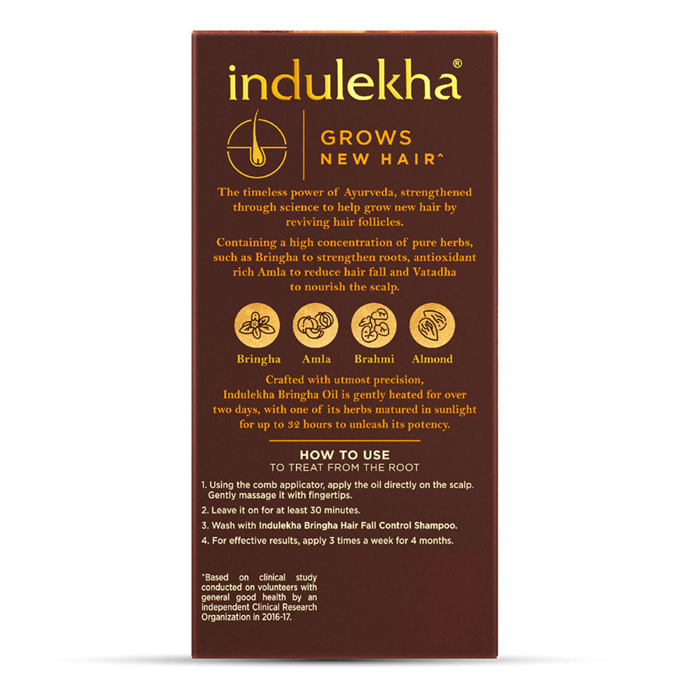 Indulekha Bringha Ayurvedic Hair Oil 100Ml Selfie Bottle For Hair Growth And Hair Fall Control For Men And Women