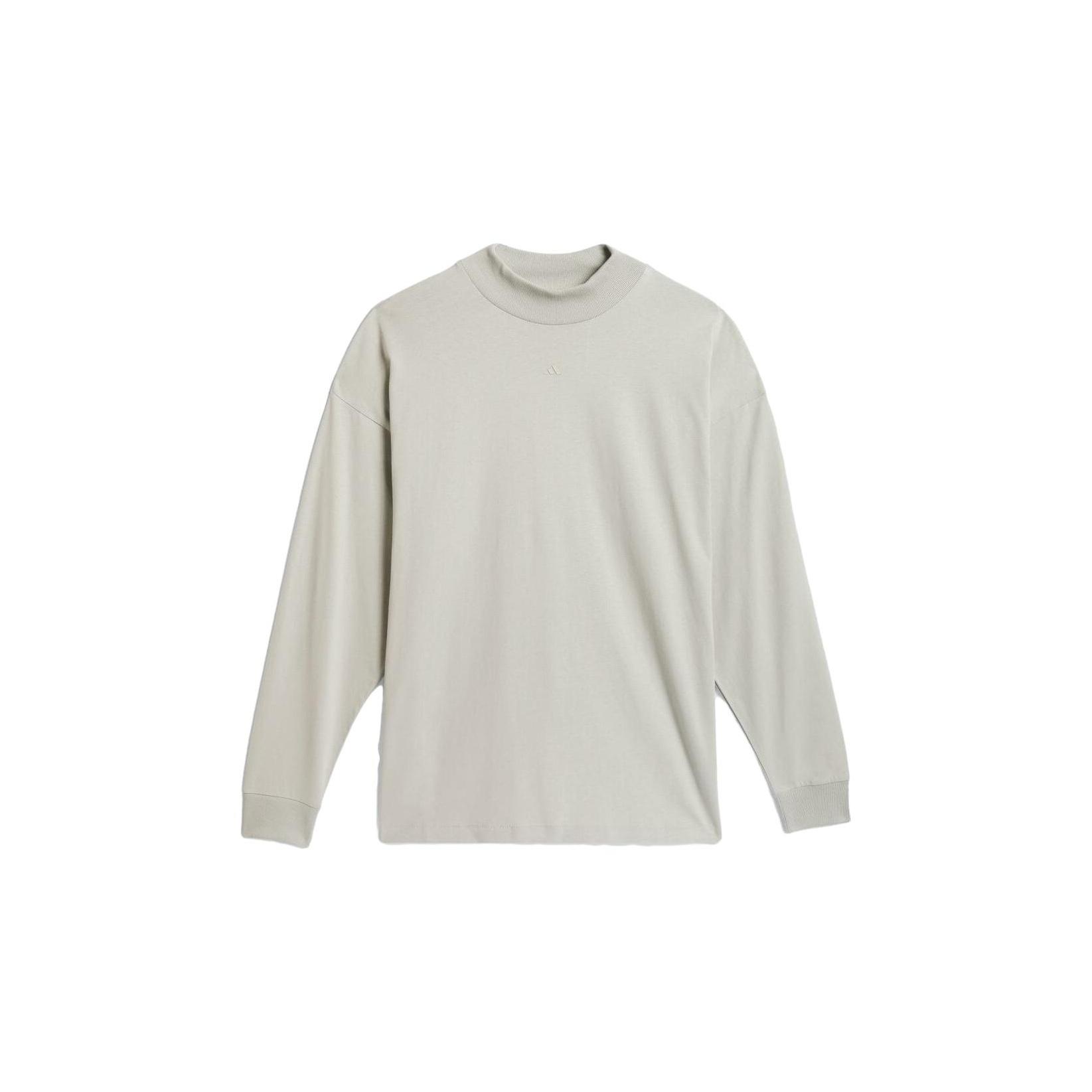 

Adidas Футболка-пуловер с полувысоким воротником, однотонная, дышащая, с длинным рукавом, унисекс, топы IN9563 S