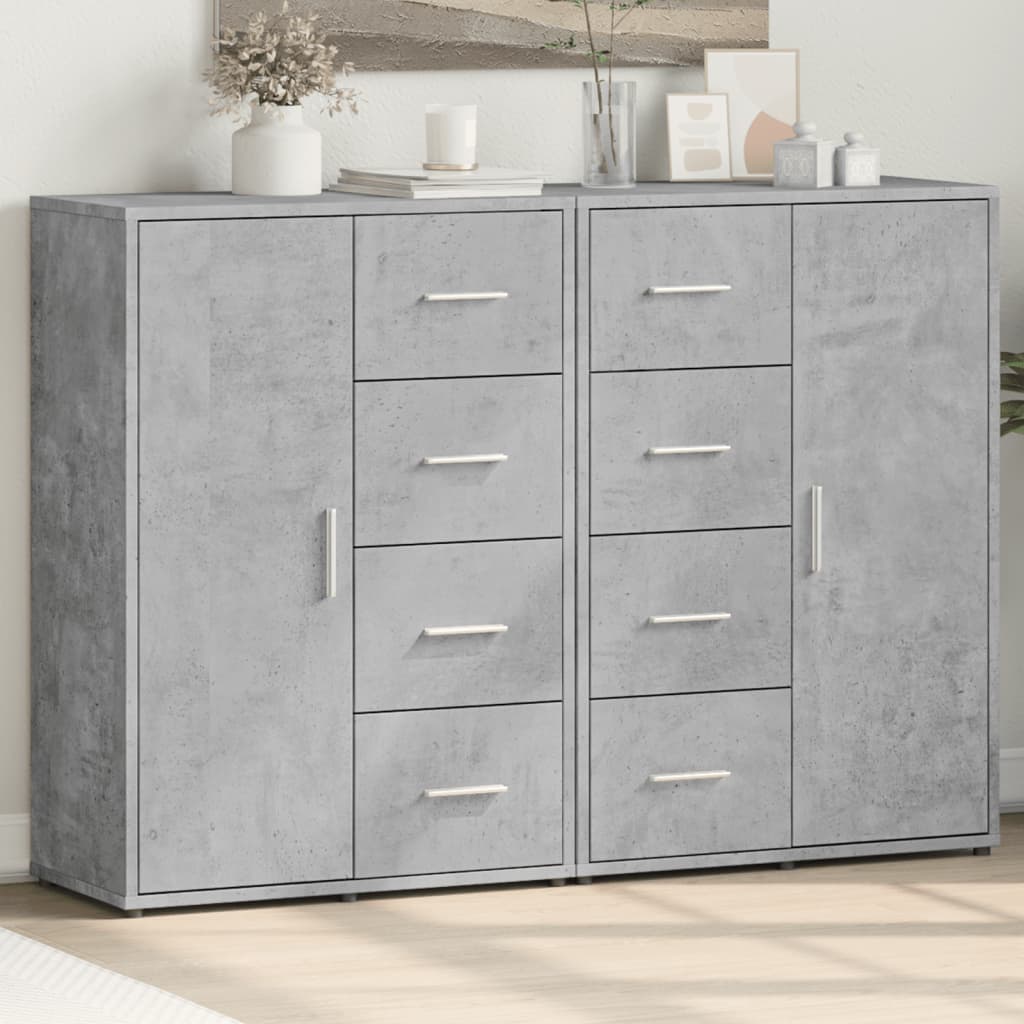 Sideboards 2 pcs Concrete Grey 60 x 31 x 84 cm Engineered Wood
