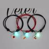 3 Pcs/set Luminous Beads Bracelet Hand-woven Love Star Moon Cat Sisters Novel Luminous Bracelet Adjustable Hand Rope
