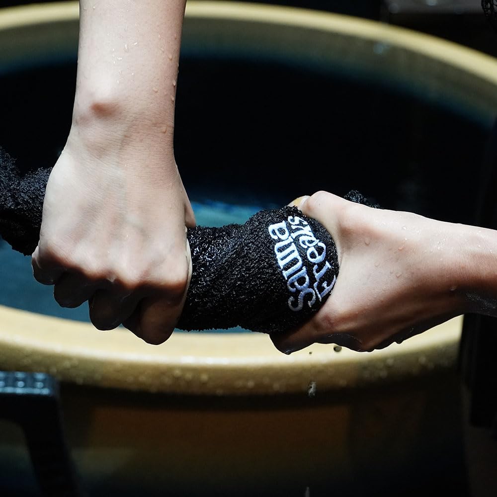 Sauna Freaks Sauna Hat, Cotton, Deep Coverage, Washable, Dryer Safe, Oversized, Stylish, Anti-Fever, Navy (Black) for Men and Women