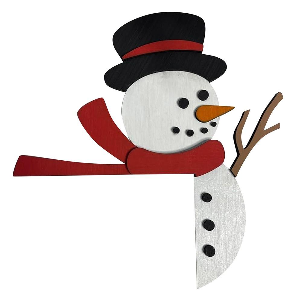 Wooden Christmas Door Frame Decoration Snowman Elk Santa Claus Gingerbread Man Merry Christmas Decor Festival Atmosphere