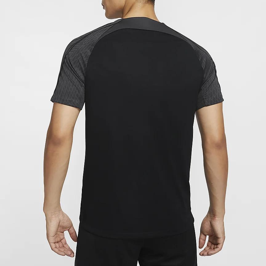 Nike Dri-Fit Logo Round Neck Pullover Comfortable Quick-Dry Casual Short Sleeve Football Shirt Men tops Black Coal-Black White HF0525-010