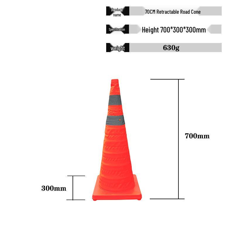 70CM Lightweight Retractable Anti-Collision Bollard Parking Cone