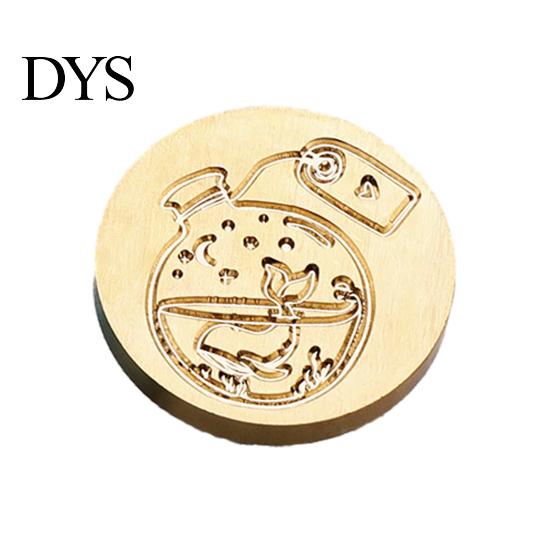 Metal Seal Heads for Scrapbooking Wax Sealing Copper Stamp Head, with Detailed Relief Texture, Round DIY Crafting Shaped Durable Brass Wedding