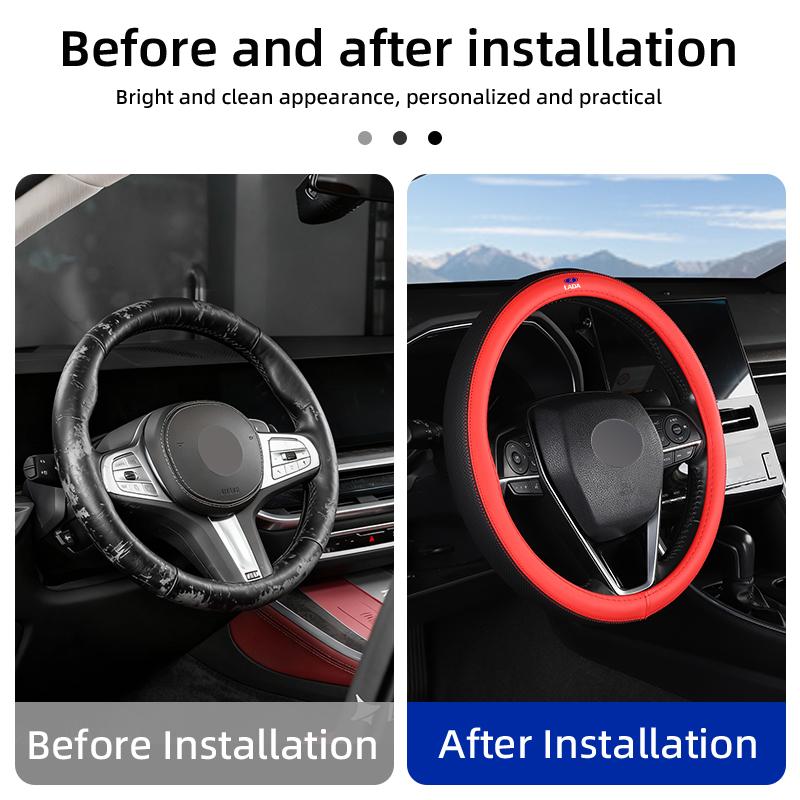 Car accessories interior Anti slip Breathable Steering Wheel Cover For Lada Priora Sedan Sport Kalina Granta Vesta Niva Largus