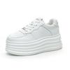 Height-increasing Women's Shoes Leather Little White Shoes Women's Thick-soled Muffin Shoes 2025 Spring Versatile Shallow Mouth Soft-soled Casual