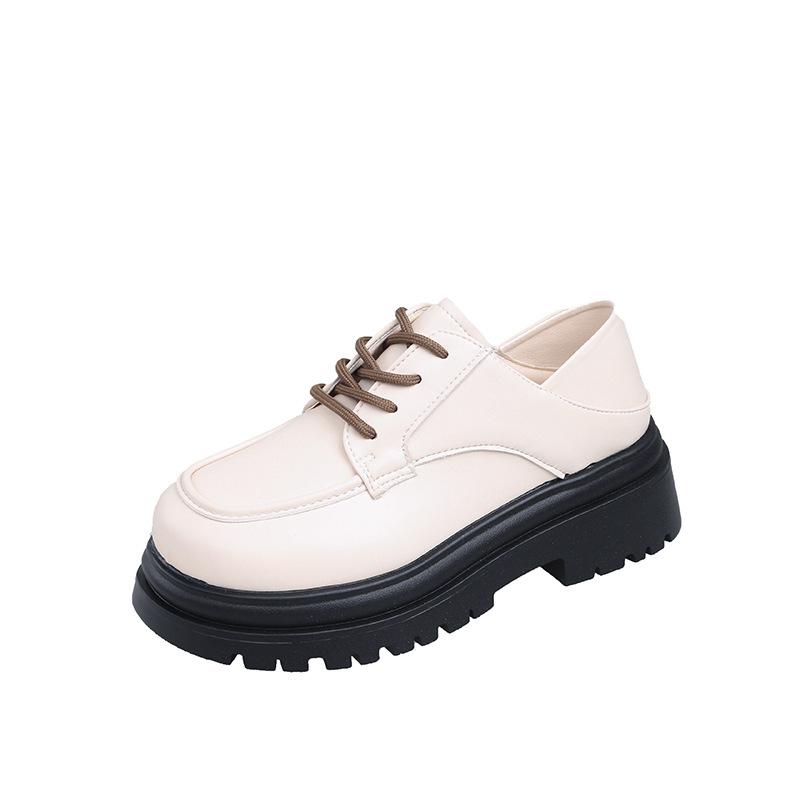 Платформенные туфли из натуральной кожи женские ранняя весна новые женские на толстом каблуке модные женские туфли повседневные одинарные туфли женские 35 3436₽