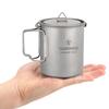 TOMSHOO Ultralight 750ml Titanium Pot Portable Titanium Water Mug Cup with Lid and Foldable Handle Outdoor Camping Cooking Picni