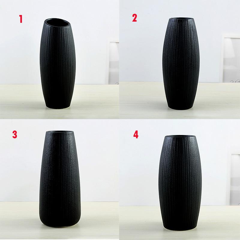 Moderne Kreative Klassische Schwarze Keramikvase Retro Vase Behälter Einfache Europäische Handgefertigte Handwerkskunst Heimdekoration LBS