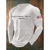 Spring and Autumn Round Neck American Flag Pattern 3D Printed Top Fashionable Casual Minimalist Long Sleeved Men's T-shirts