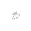 Platinum Dragonfly Adjustable Ring for Women - New Silver-Plated Design, Perfect Valentine's Day Gift