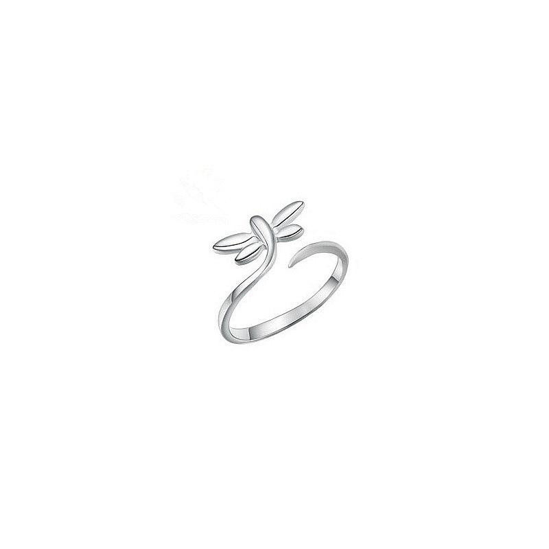 Platinum Dragonfly Adjustable Ring for Women - New Silver-Plated Design, Perfect Valentine's Day Gift