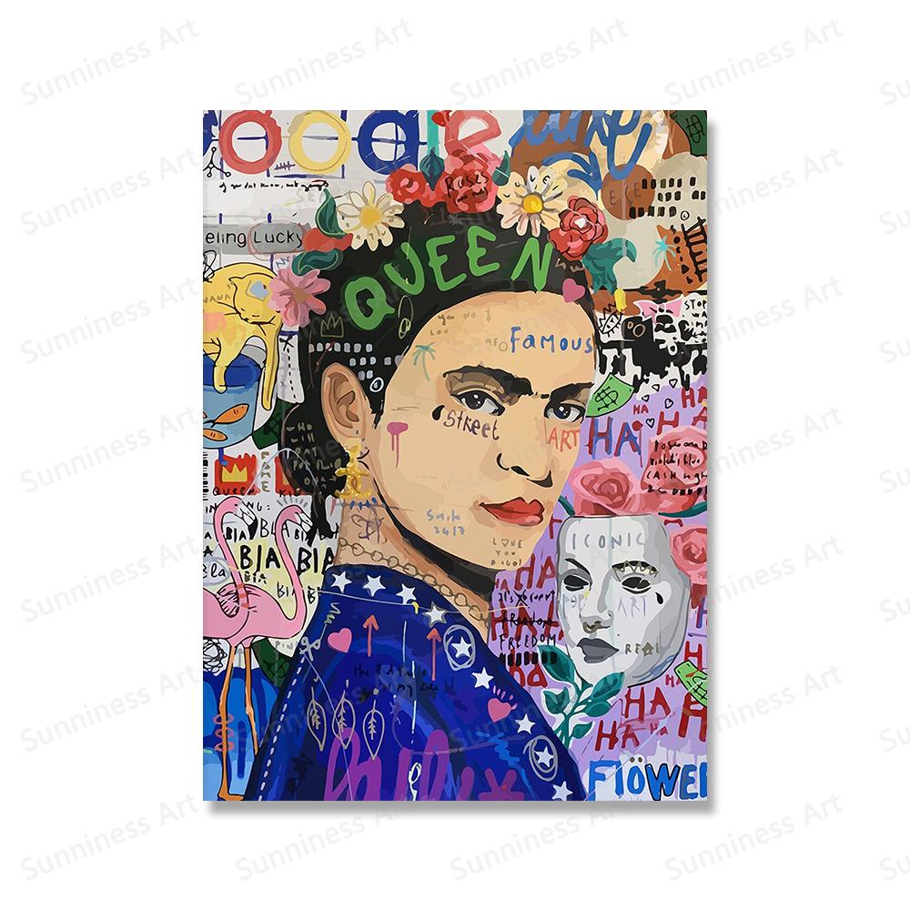 Graffiti Mona Lisa Bowie Porträt Leinwand Malerei Pop Art Poster Druck Luxus Marke Wand Kunst Bilder Für Wohnzimmer Wohnkultur