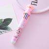 1Pc with Box Cartoon Headgear Animal Ten-color Ballpoint Pen Cute Doll Multi-color Pen Student Ten-in-one Color Suitable Holiday Gift Novelty Statione