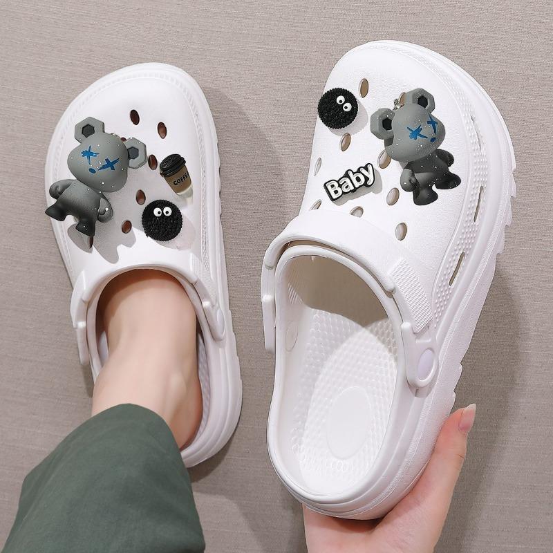 thick-soled hole shoes men's and women's summer outer wear seaside beach non-slip bag head cool slippers men