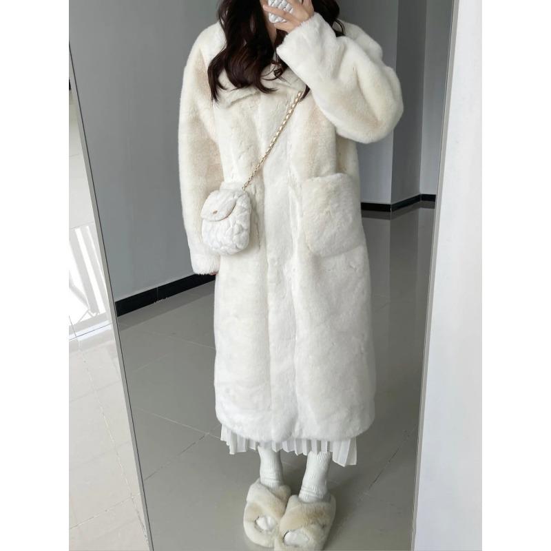 Fur Coat for Women Casual and Western-style Warm and Imitation Rabbit Hair Young and High-end Slim and Long Imitation Rabbit Hair New Trend of Coat