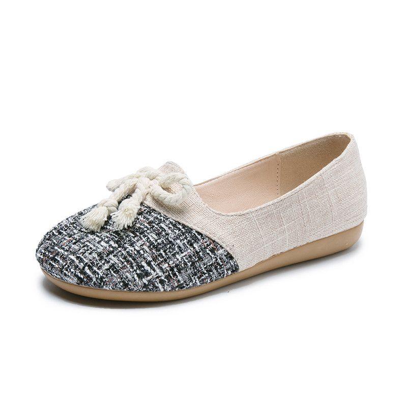 Fashion Linen Shallow Ladies Footwear Casual Spring Autumn Original New Arrival 2025 Walking Korean High Quality In Women's Flat Shoes