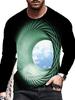 New cross-border men's summer 3D digital eagle print casual round-neck T-shirt top from Europe and America