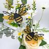 12pcs Black&yellow Bee Wall Decals DIY Hollow Bees Sticker Creative 3D Bee Stickers  Flower Ornament