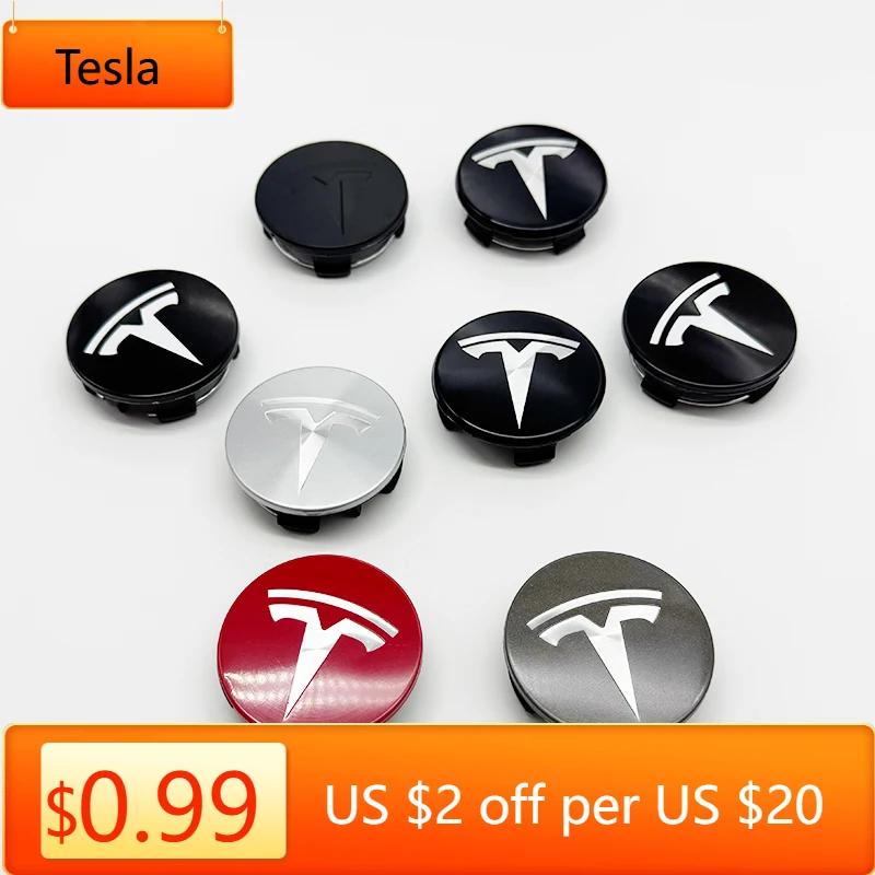 Pegatina para Coche Tesla Coche 56mm Tapas Centrales de Rueda para Tesla Modelo 3 Modelo Y Cubierta de Insignia Tapas de Rueda para Tesla Modelo Y X S 2023 Coche A