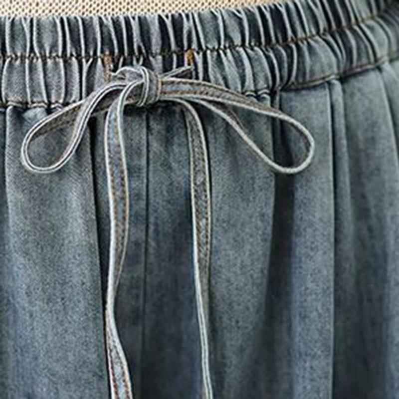 Pants for Women Elastic High Waist Long Trousers Plus Size Thickened Stretchy Versatile Casual Wide Leg Jeans Pants