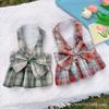 Pet Dog Dog Cat Clothes Spring and Autumn Summer Vest Traction Clothes Teddy Go Out Chest Strap Jk Plaid Skirt