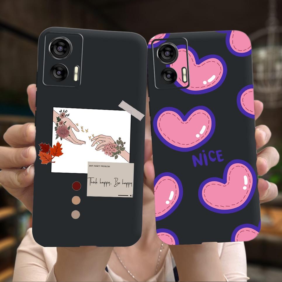 Pro Moto Edge 30 Neo 30 Lite Nárazníkové Pouzdro Květinový Pár Srdce Lásky Potisk Kryt Telefonu Pro Motorola Edge30 Neo 30Neo Měkké Obaly