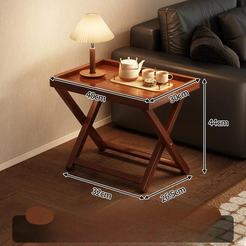 Folding Side Table for Sofa – Mini Coffee Table & Storage Rack for Living Room, Balcony, Corner, Space-Saving Home Small Table