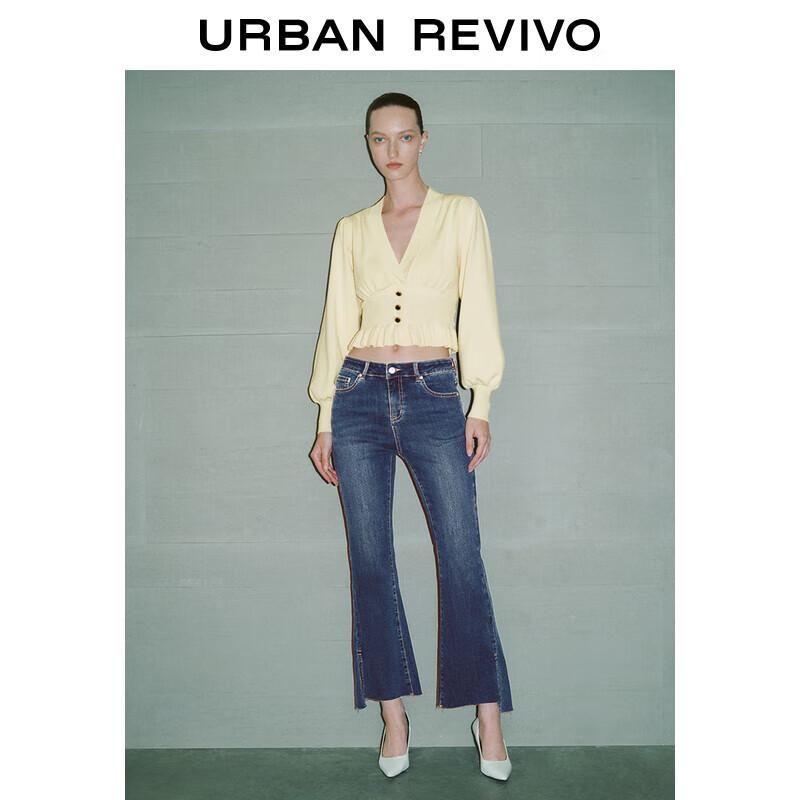 

UR Women s Slim Fit V-Neck Lantern Sleeve Knit Top XL