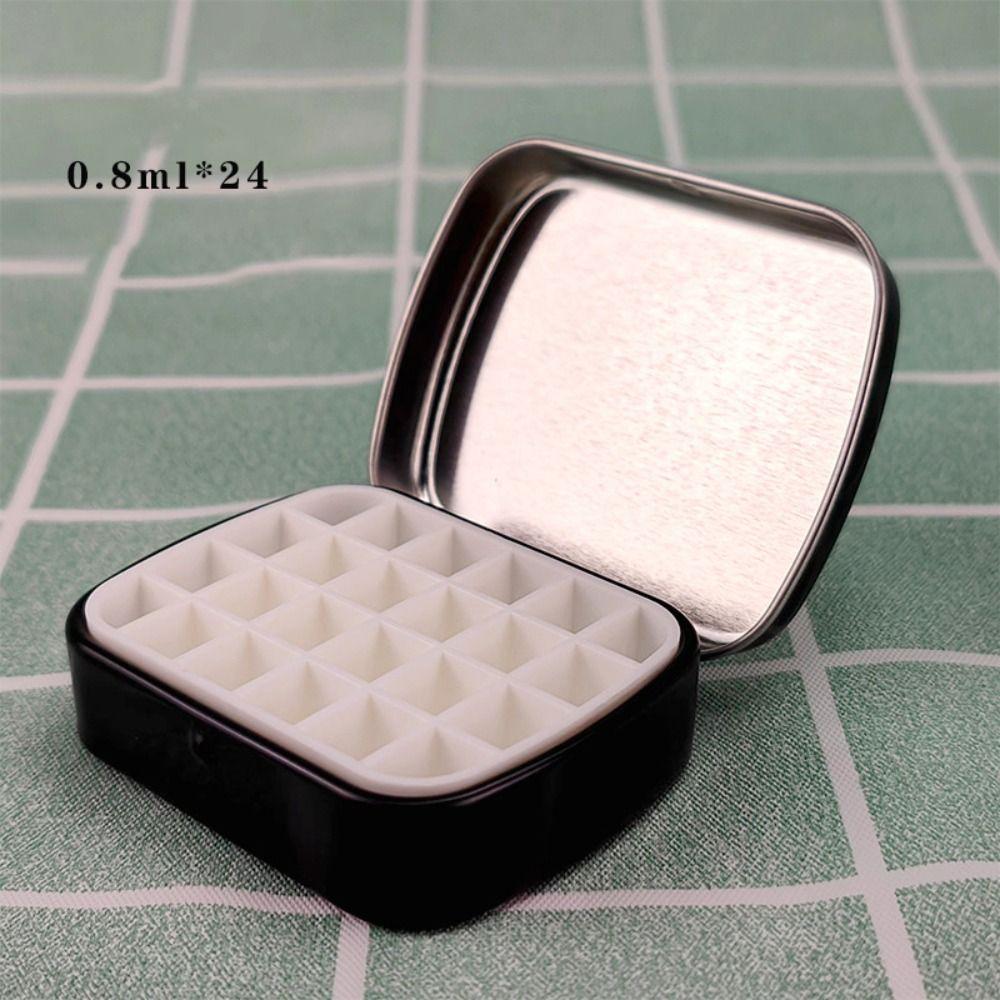 2Pcs Empty Watercolor Iron Box 12/24 Grids Travel Painting Tray Watercolor Paint Palette  Outdoor