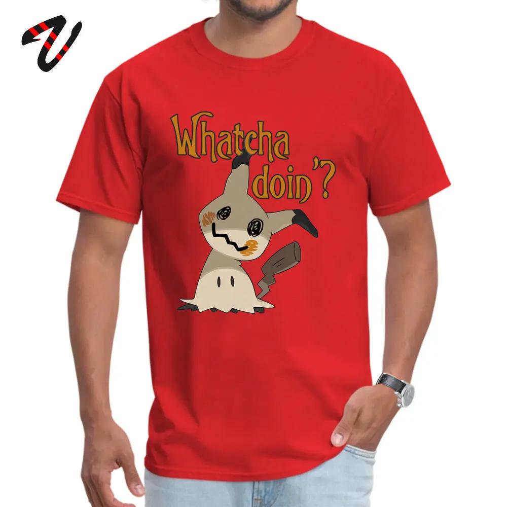 Slim Fit Men TShirt Whatcha doin Mimikyu Casual T Shirt Greyhound Short Sleeve Casual Tops Tees ONeck Wholesale Tshirt Funny