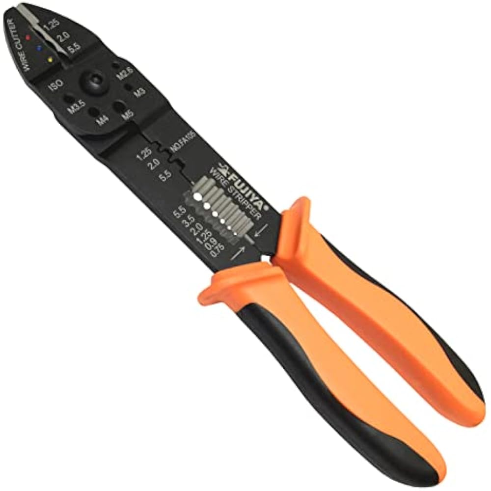 Fujiya (Fujiya) Universal Electric Pliers (for both insulated terminals and faston terminals), bl...