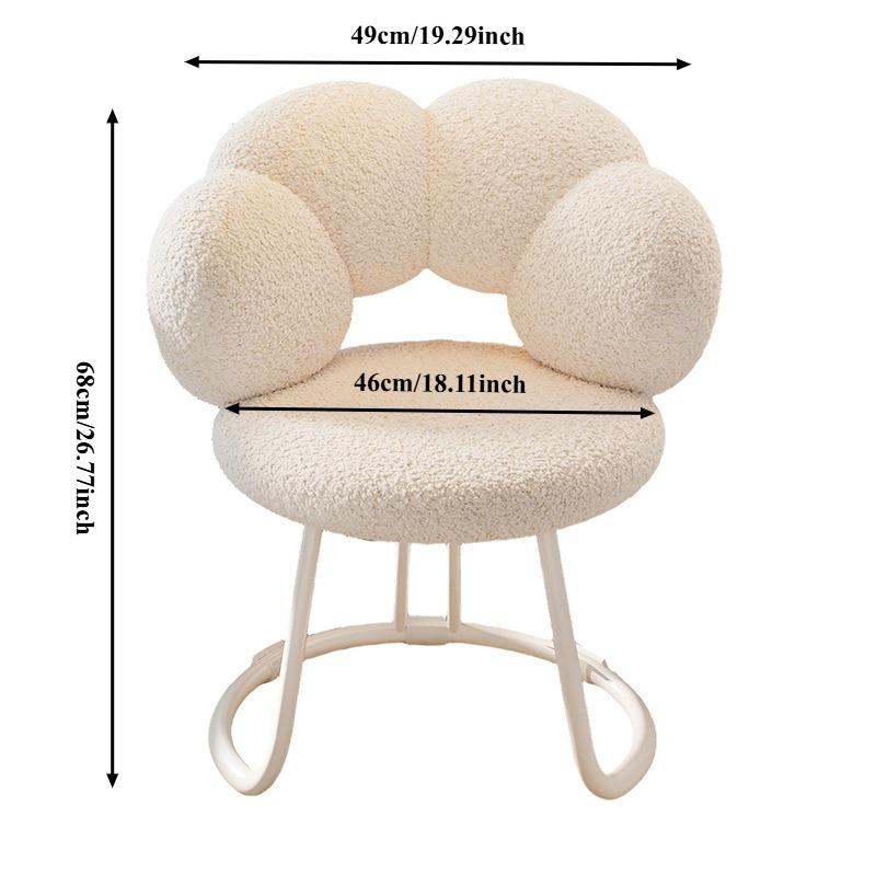 Modern Dressing Stool Makeup Chair Reading Chair Velvet Backrest Chair Bedroom Leisure Chair Armchair Lounge Chair