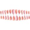 24pcs/Set Elegant Gradient Pink & White Almond-Shaped Nail Stickers With 3D Floral & Pearl Decor, Suitable For Girls/Women For Daily