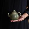 Celadon Ruyi Tea Set: Embossed Gaiwan, Teapot, Cup, Can, and Ornament