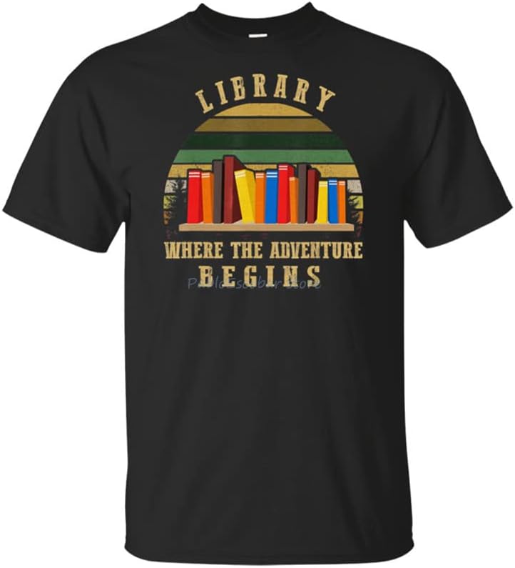 Library Where The Adventure Begins Funny Reading Book T-Shirt S 5XL Fashion Cool Tee Shirt L чёрный