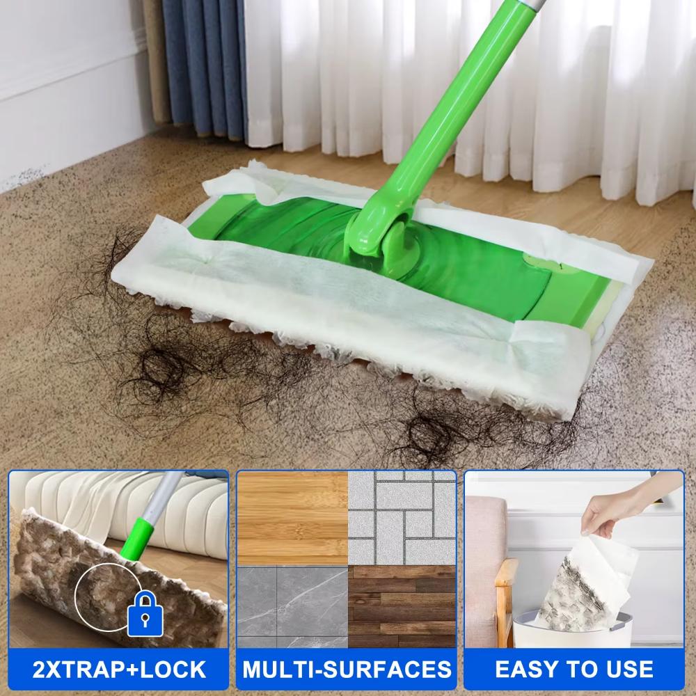 Reusable Dust Removal Paper Plus Velvet Floor Cleaning Artifact Hardwood Floor