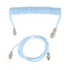 Mechanical Keyboard Cable Double Sleeve Custom Coiled with Detachable Metal Aviation USB C to USB A Keyboard Aviation