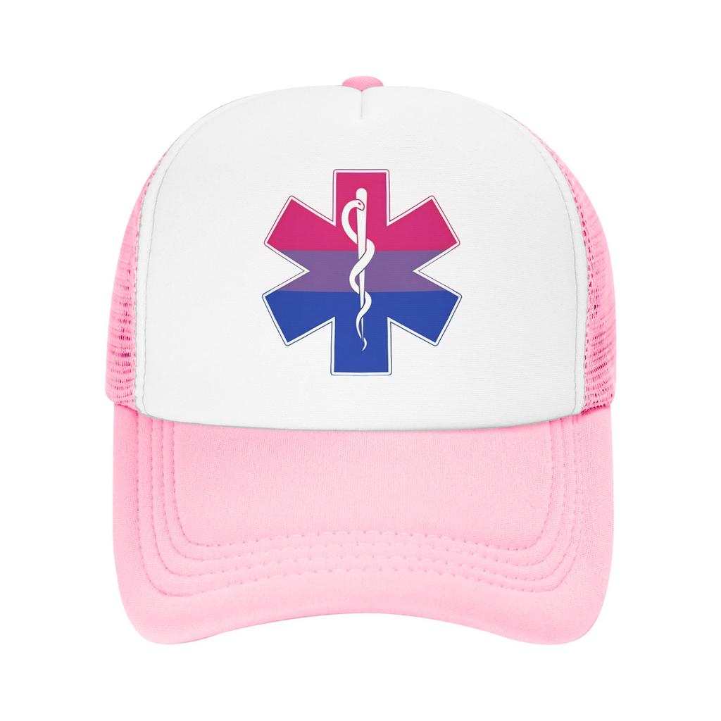 Star Of Life Bi Pride Mesh Sun Hats Healthcar Running Hippie Dropshipping Snapback Cap Couple Women Casual Print Trucker Hat