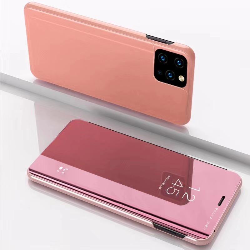 Pouzdro na telefon s plnou ochranou, zrcadlovým flipovým držákem pro iPhone 16 17 Air 15 14 Plus 13 12 11 17 Pro Max 7 8 16E, nárazuvzdorný zadní kryt
