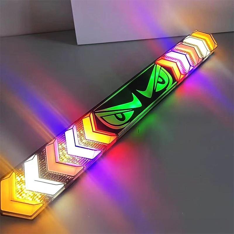 24-inch Devil Eye LED Car Truck Tailgate Lights Red Sequential Rotating LED Light RGB Flashing LED Truck Light Bar