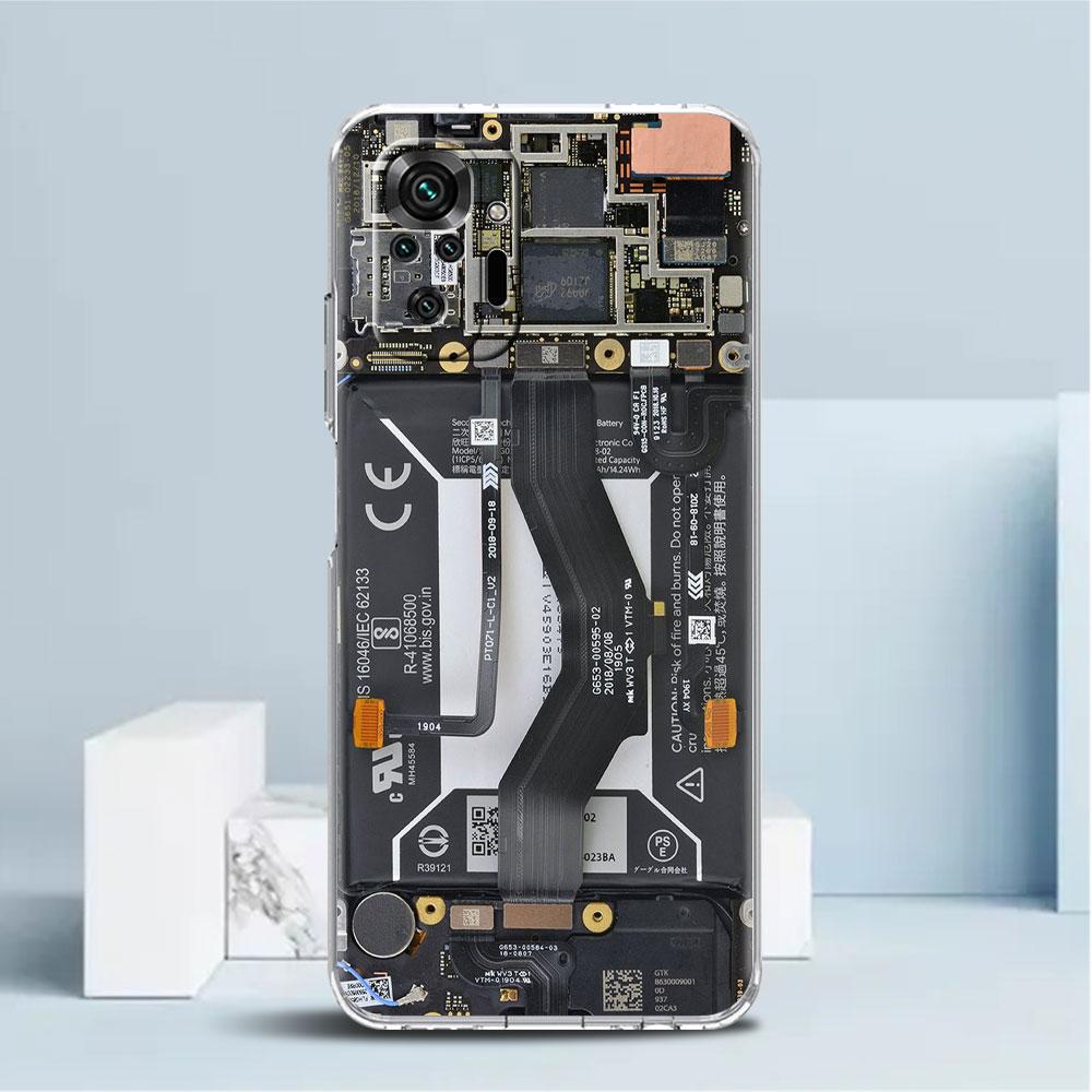 Průhledné pouzdro na základní desku pro Xiaomi Redmi Note 11 Pro 10 9 9S 8 8T 7 9A 9C 9T 10 10C K40 Transparentní kryt telefonu