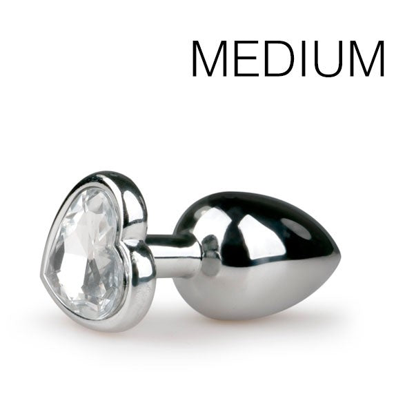 Silver Heart Jewel Plug - Medium 7.1 X 3.2cm - EasyToys Anal Collection - Anal Jewel