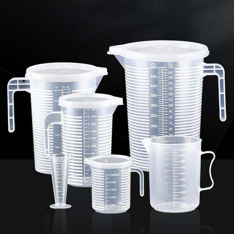 Scale Measuring Cup With Lid Milk Tea Shop Specific Measuring Bucket Large Capacity Scale Transparent Cup Kitchen Baking Supplie