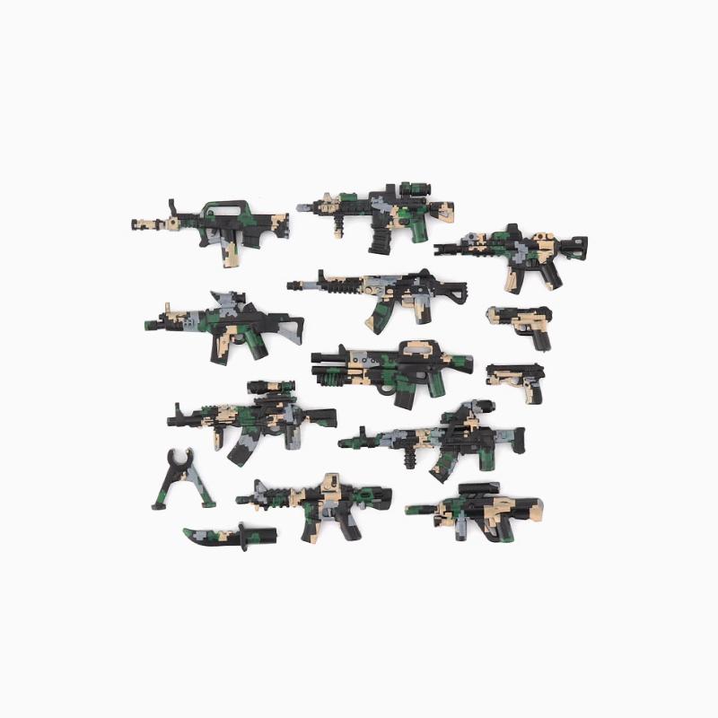 Military WWII Weapons Building Blocks Soldier Figure Toy Gatling M2 Heavy Machine Gun NSV M19 Box Rifle Bullet Chain Mortar K045
